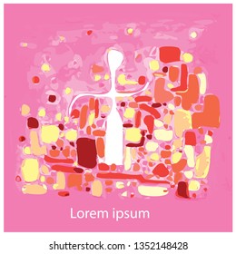 warm colors composition on a pink background illustrating spring coming vector