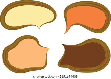 warm colors creative text box art outline speech bubbles