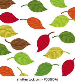 warm colors leaves autumn vector background. illustration