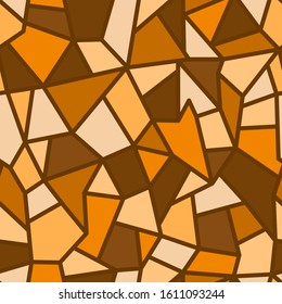 Warm colors, seamless pattern. Broken lines. Stained glass window. Abstract background.