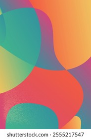 Warm and Cool Abstract Flow Gradient Design. Abstract gradient background with flowing. Subtle grainy texture adds a retro, dynamic effect vector illustration