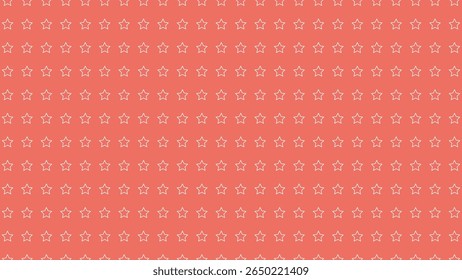 Warm coral vector background with delicate white star outlines. Perfect for gentle, subtle, and cheerful designs.