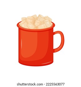 Warm and cozy drink with marshmallow (cocoa, coffee, hot chocolate)	