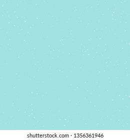 Warm Cozy Sky with Stars, Snow in the Turquoise Color Sky, Vector Illustration