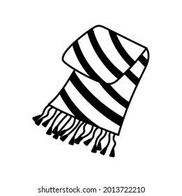 Warm cozy woolen plaid blanket fringed