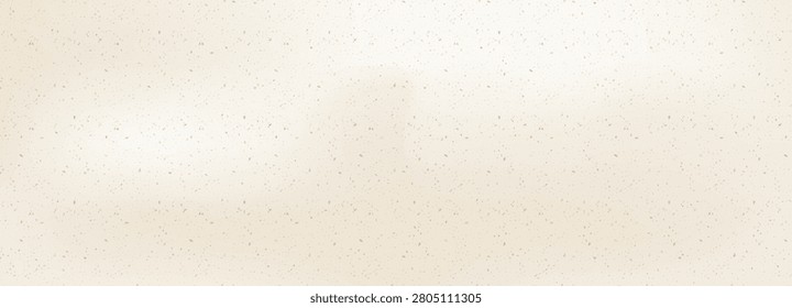 Warm cream grainy texture on light backdrop. Fine dots, specks, flecks, particles over soft gradient surface. Vector noise paper design. Template for neutral, organic, craft, wedding overlay.