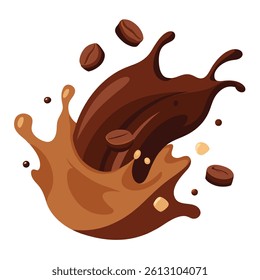 Warm and Creamy Chocolate Splash Visual Illustration