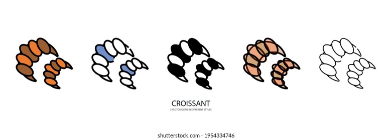 warm croissant vector type icon