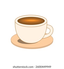 a warm cup of coffee isolated on a white background