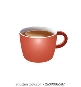 A warm cup of coffee or tea red mug beverage