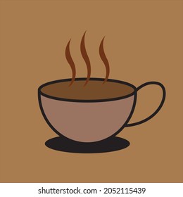 warm cup of coffee vector. cappuccino coffee vector illustration.a small cup of warm drink