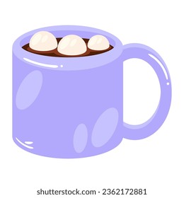 warm cup of drink with cream isolated icon