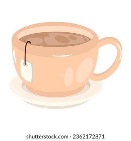 warme Tasse Tee einzeln auf Symbol