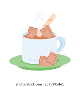 Warm cup of hot chocolate, ready to use icon