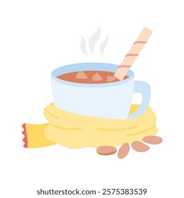 Warm cup of hot cocoa, ready to use icon