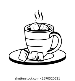 Warm cup of hot cocoa, ready to use icon