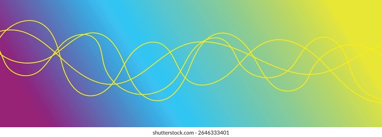 Warm curve wave lines sound and heat flow vector abstract vivid, red yellow wavy curvy gradient cmyk multicolor energy element design, orange pink liquid fluid curly smoke steam squiggle banner image