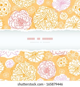 Warm day flowers frame decor torn seamless pattern background