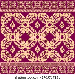 A warm decorative composition filled with gentle cultural energy drawn with carefully crafted vector paths .