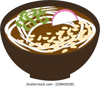 Udon de tanuki cálido y delicioso
