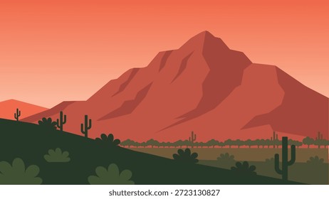 Vista al paisaje de montaña del desierto cálido