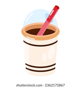 taza de bebida desechable caliente icono aislado