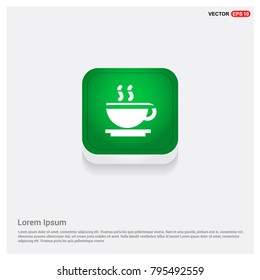 Warm drink icon Green Web Button