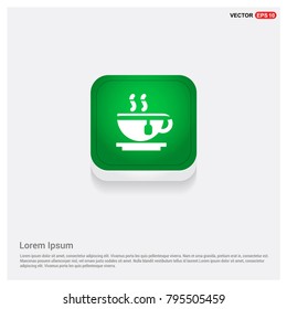 Warm drink icon Green Web Button
