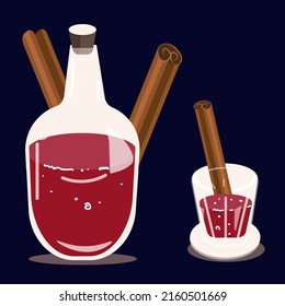 A warm drink made from red wine and spices - mulled wine. Warms in cold winter