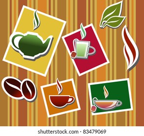 Warm drinks, vector