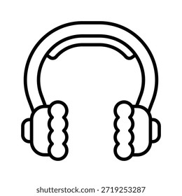 Warm Ear Muffs Vector Illustration, Line Style Icon