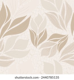 Warm Earth Browns in a Seamless Pattern of Florals