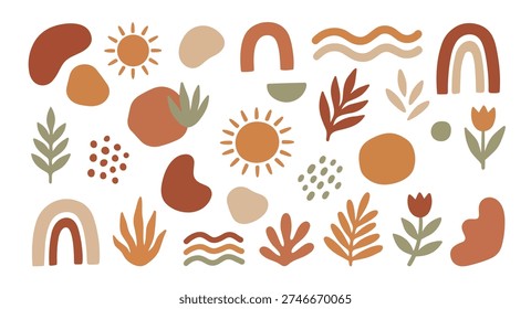 Warm earthy botanical creative elements