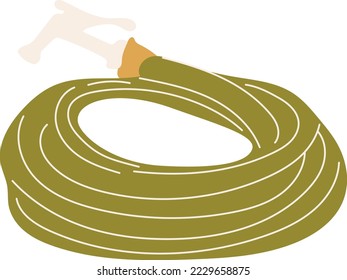 Warm earthy gardening garden hose illustration