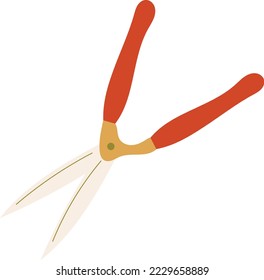 Warm earthy gardening hedge shears illustration