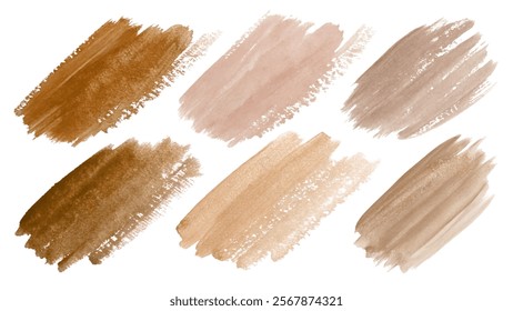 Warm earthy tones, soft brush strokes, artistic texture, digital paint swatches, versatile background elements.