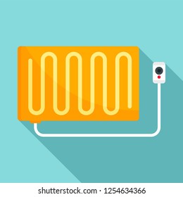 Warm electric blanket icon. Flat illustration of warm electric blanket vector icon for web design