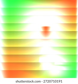 Un fondo cálido y enérgico con una fusión de verde lima, amarillo soleado y naranja suave. El patrón Horizontal en capas crea una sensación de profundidad y movimiento, imitando la luz solar a través de las persianas.