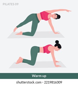 Warm up exercise, Woman workout fitness, pilates exercise