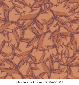 warm fall botanical pattern in terracotta browns