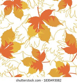 Warm fall color abstract seamless pattern print.