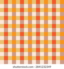 Warm fall vector buffalo plaid seamless vector pattern, Harvest check background design, Thanksgiving