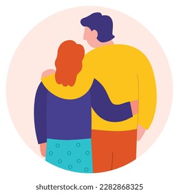 Warm family hugs, friendly hug concept. Vector illustration