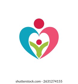 Warm Family Logo with Embracing Circle Elements