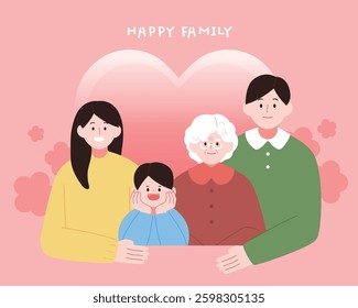 Warm Family Month Family Character Illustration