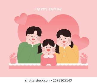Warm Family Month Family Character Illustration