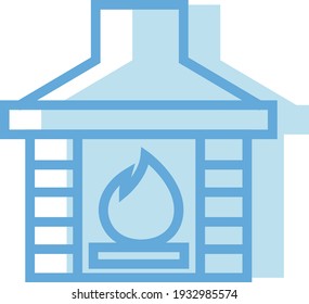 Warmer Kamin, Illustration, Vektorgrafik auf weißem Hintergrund.