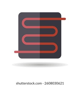 Warm floor icon, electric warm floor. Construction, repair and building. Graph symbol for your web site design, logo, app, UI