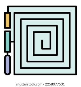 Warm floor icon. Outline warm floor vector icon color flat isolated on white