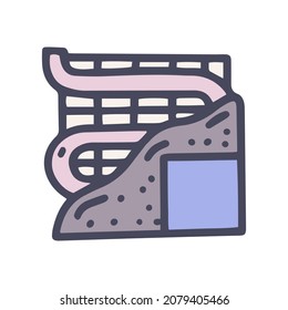 warm floor layers color vector doodle simple icon